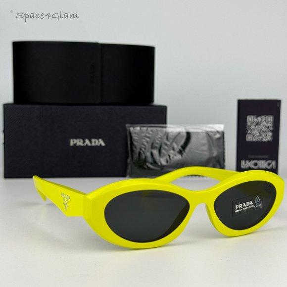 NEW Prada PR26ZS 13L08Z Cedar Dark Grey Oval Unisex Sunglasses - Picture 1 of 12
